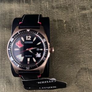 Citizen Black Leather Strap Watch